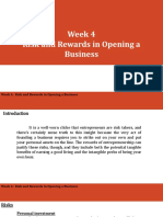 W4 - Risk and Reward in Opening A Business - PRESENTATION PDF