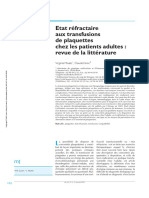 Etat Refractaire Aux Transfusions de Plaquettes Chez Les Patients Adultes Revue de La Litterature-301395-U