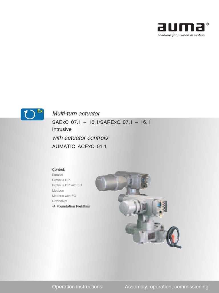 AUMA Multi-Turn Actuator Manual | PDF | Valve | Actuator