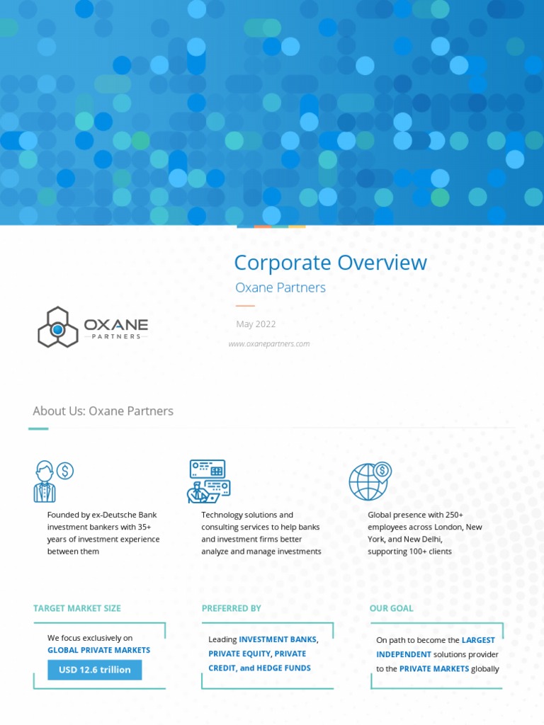 Oxane Partners: Company Overview 2022 | PDF | Investment Banking ...