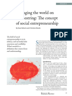 Changing The World On A Shoestring The Concept of Social Entrepreneurship