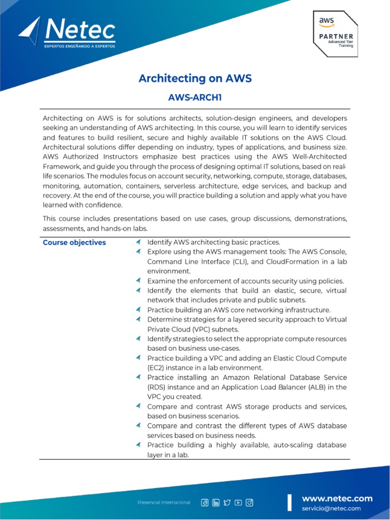 AWS-ARCH1 Architecting On AWS | PDF