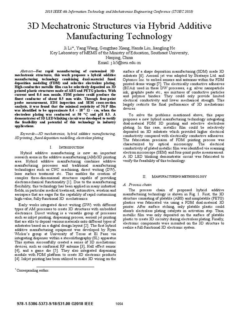3d Printing Hybrid Additive Manufacturing (Research Paper IEEE) PDF