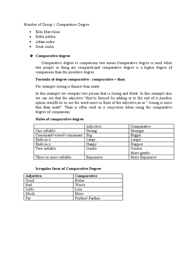 Paper Comparative Degree | PDF
