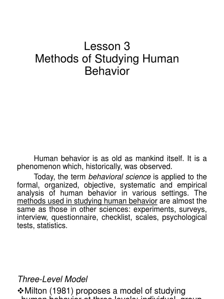 Methods for Studying Human Behavior | PDF | Job Satisfaction | Intelligence
