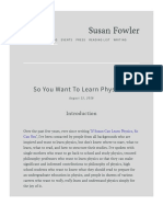So You Want To Learn Physics... - Susan Fowler