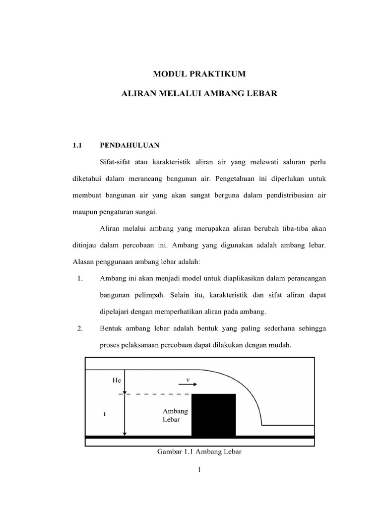 Modul I - Ambang Lebar - Ta 2021-2022 | PDF