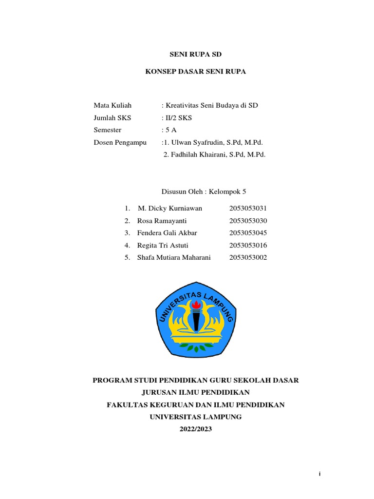 Konsep Dasar Seni Rupa di SD | PDF