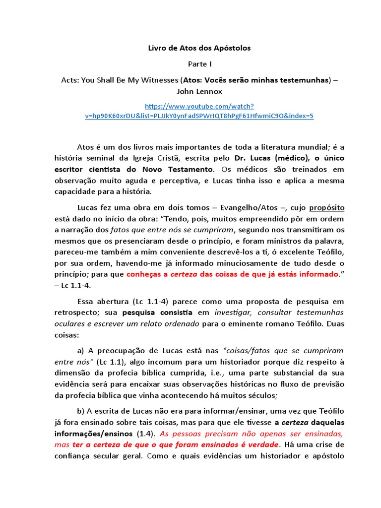 Livro de Atos Dos Apóstolos (John Lennox) PDF