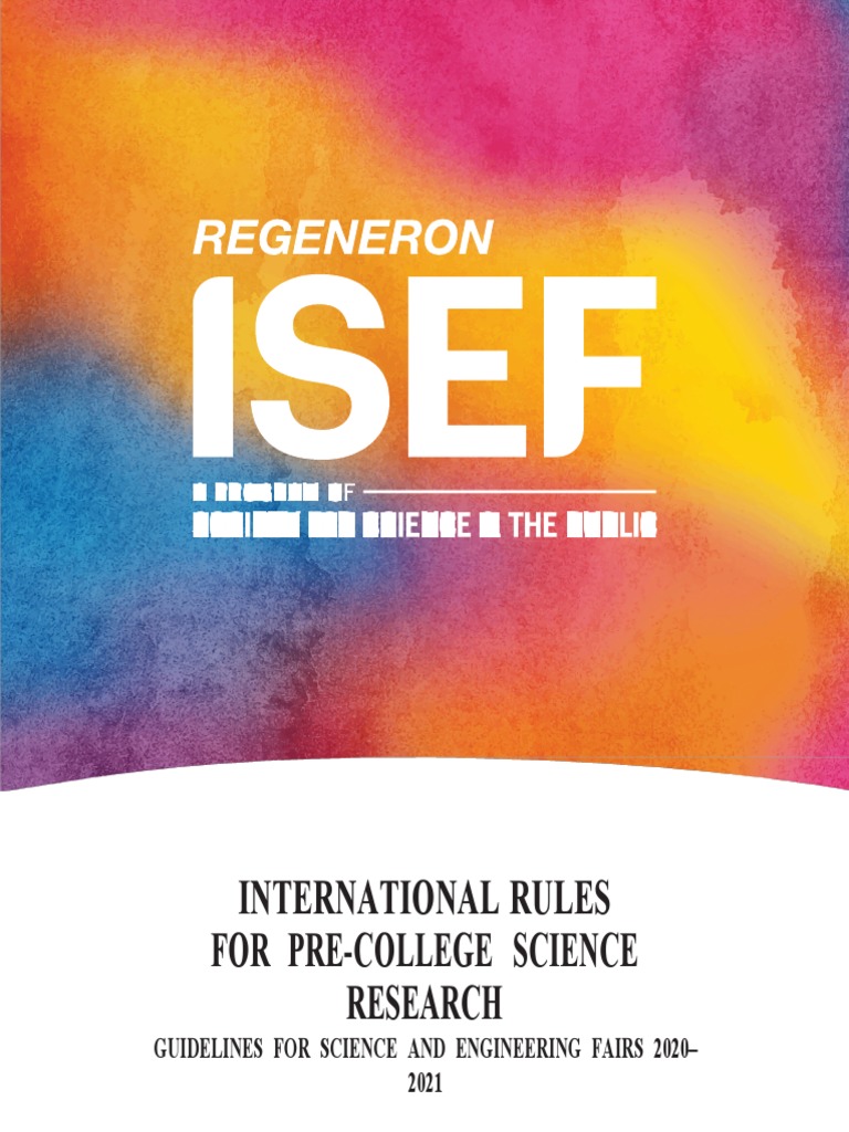 Intel ISEF Rules and Guidelines 2020 2021 PDF Institutional Review