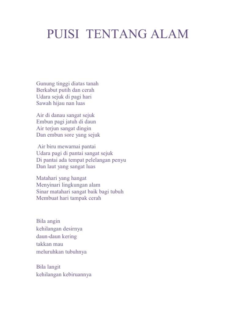 Puisi Keindahan Alam Pdf