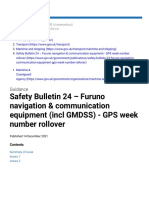 Safety Bulletin 24 - Furuno Navigation & Communication Equipment (Incl GMDSS) - GPS Week Number Rollover - GOV - UK