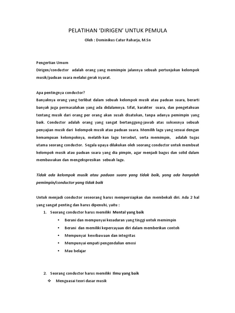 Adoc - Pub - Pelatihan Dirigen Untuk Pemula | PDF