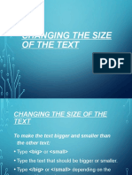 Changing The Size of The Text