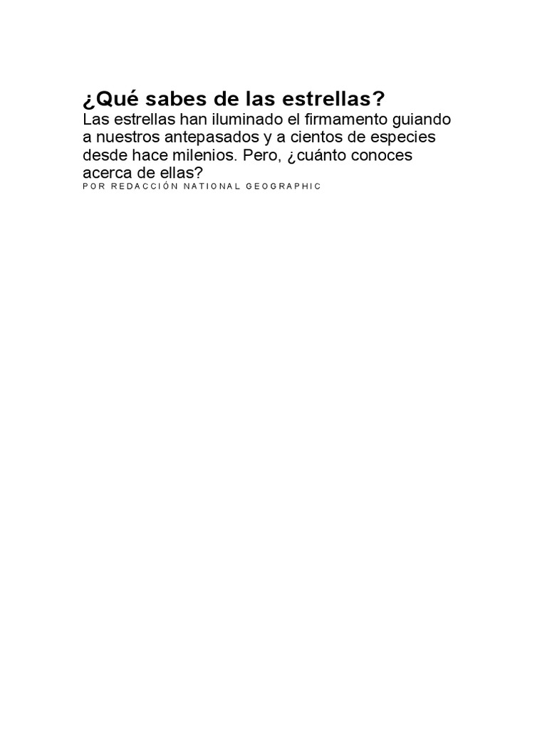 ¿Qué Sabes de Las Estrellas | PDF | Estrellas | Supernova