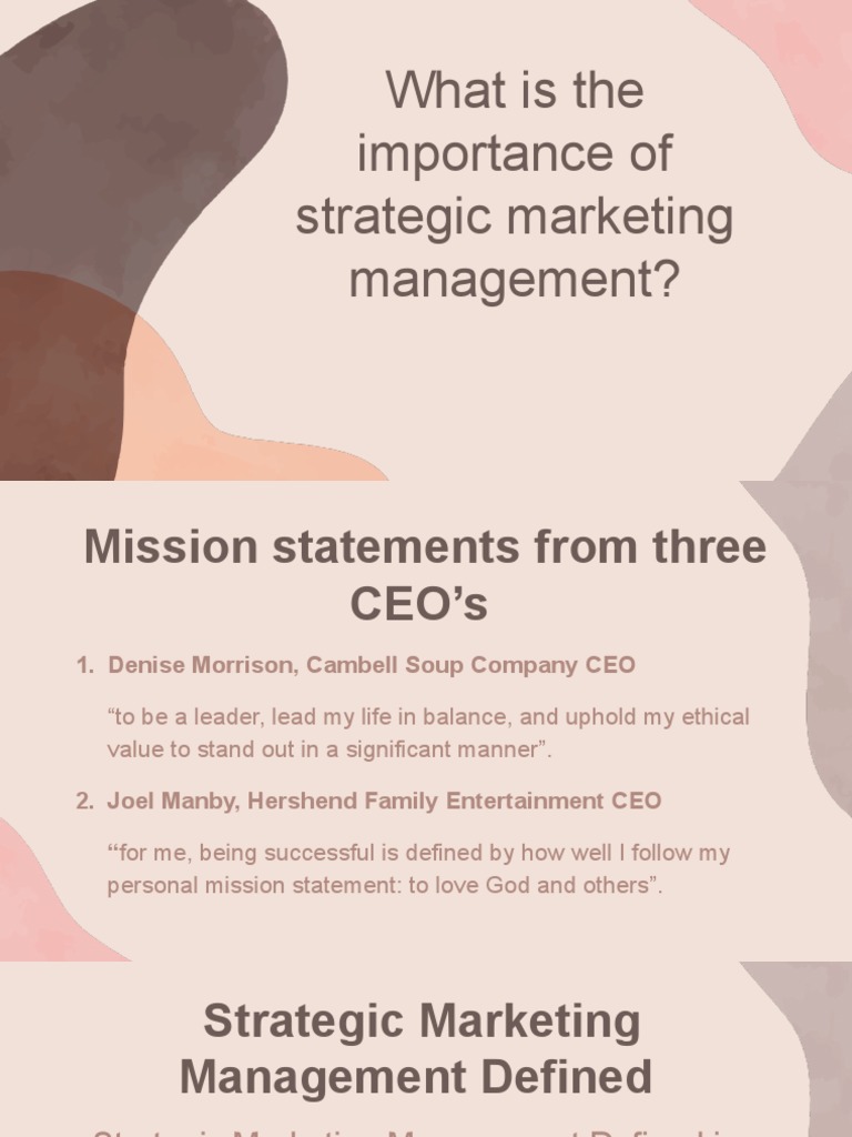 What Is The Importance Of Strategic Marketing Management Pdf