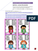 Las Tablas de Multiplicar Sumas Reiteradas de Un Mismo Número Memotes