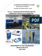 Water and Waste Water Analysis Laboratory Manual