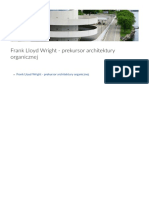 Frank Lloyd Wright - Prekursor Architektury Organicznej