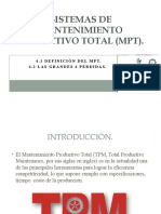 Sistemas de Mantenimiento Productivo Total (MPT)