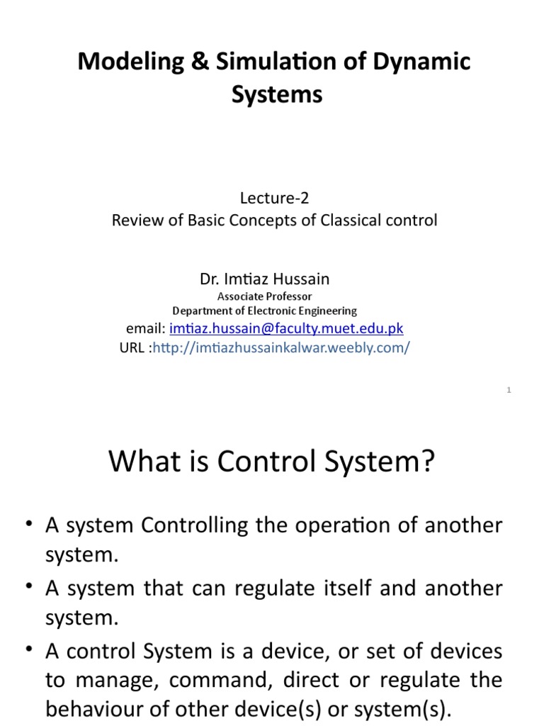 Lecture 2 Review of Classical Control | PDF | Control Theory | Control ...