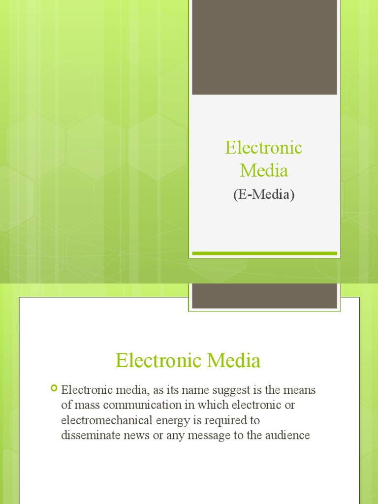 Electronic Media PDF Mass Media Social Media