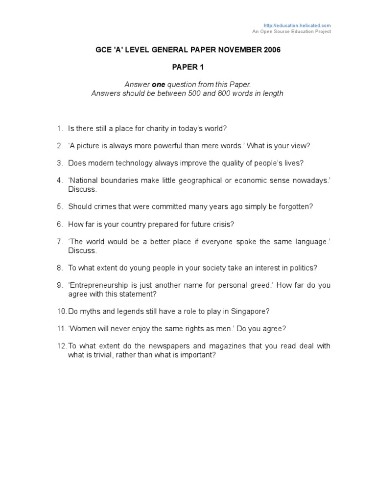 A level gp essay sample picture