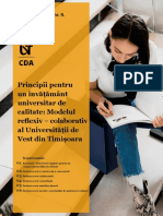 Principii Pentru Un Învățământ Universitar de Calitate: Modelul Reflexiv - Colaborativ Al Universității de Vest Din Timișoara