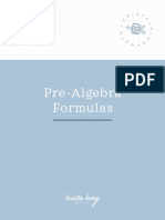 Pre-Algebra Formulas