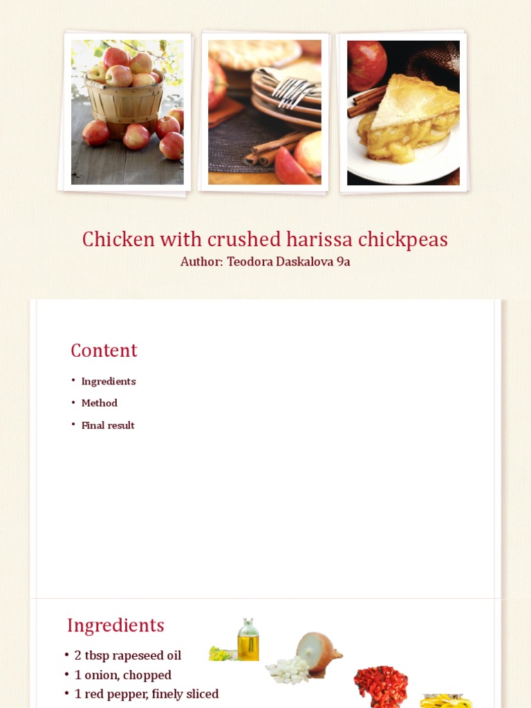 Harissa Chickpeas with Grilled Chicken | PDF | Cooking, Food & Wine