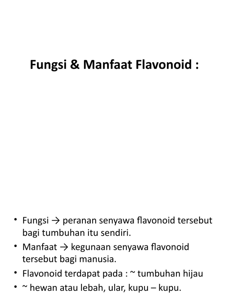 Fungsi, Manfaat & Bioaktivitas FLAVONOID PDF