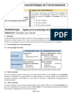 Leçon 13 - Les Caractéristiques de L'environnement - Cours