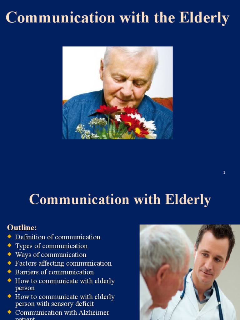 Communication With The Elderly PDF Communication Nonverbal