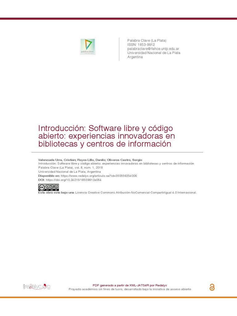 Introducción: Software Libre y Código Abierto: Experiencias Innovadoras ...