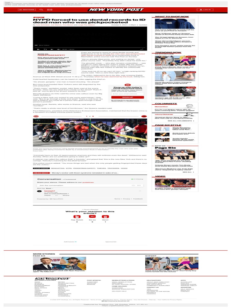 NYPD Uses Dental Records To ID Dead Man Who Was Pickpocketed PDF