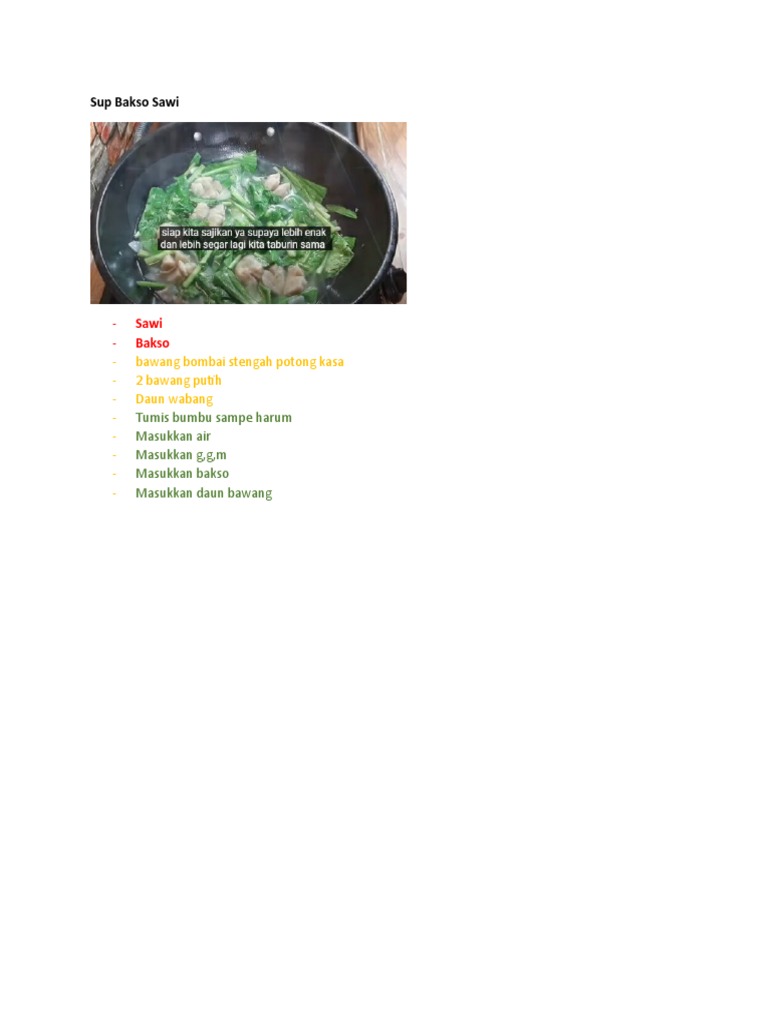 Template Resep Masakan | PDF