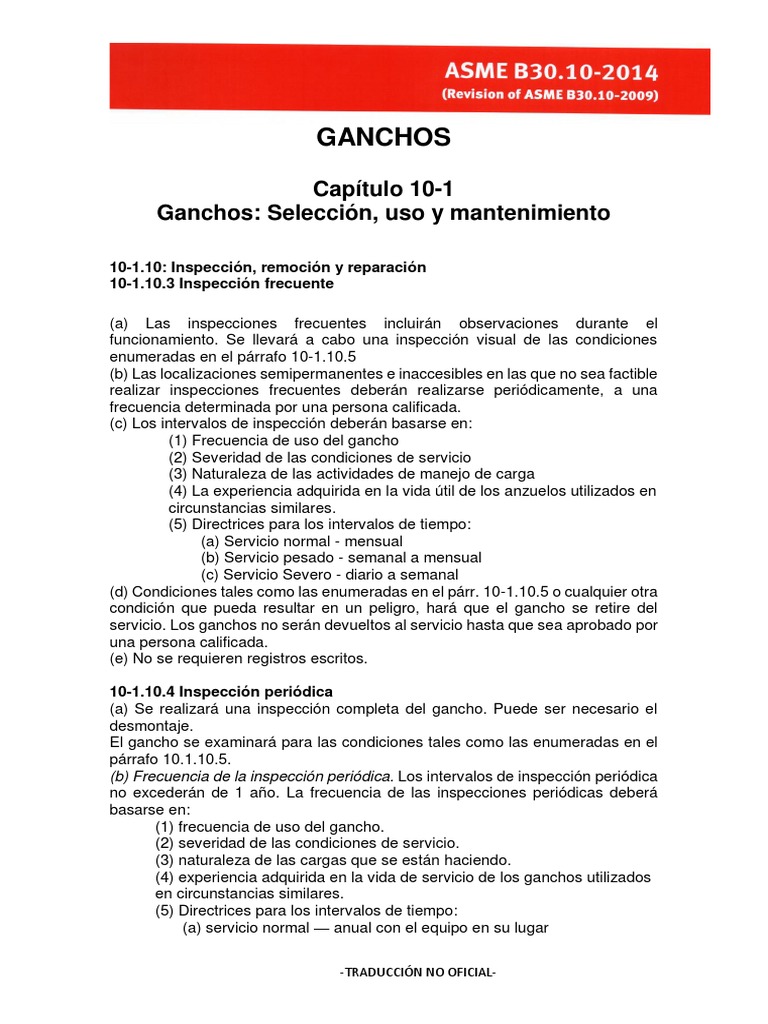 Asme b30 10 2014 ganchos inspecci n pdf
