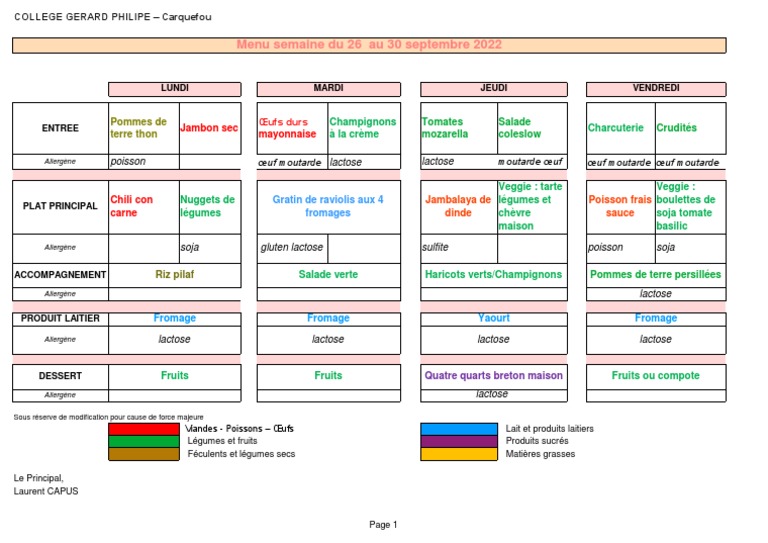 Menu Semaine 39 Pdf