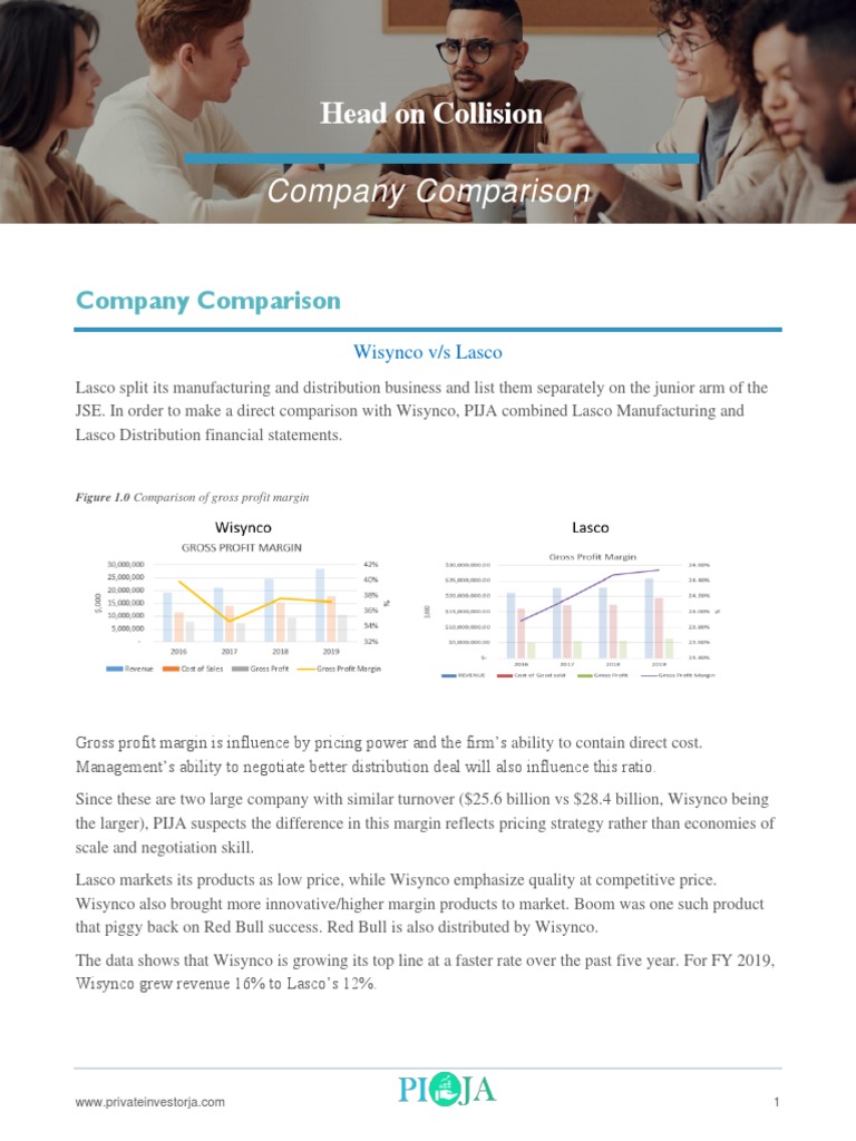 Wisynco vs Lasco HeadtoHead Company Comparison PDF Taxes