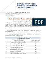 Solicitud de Clase Presencial