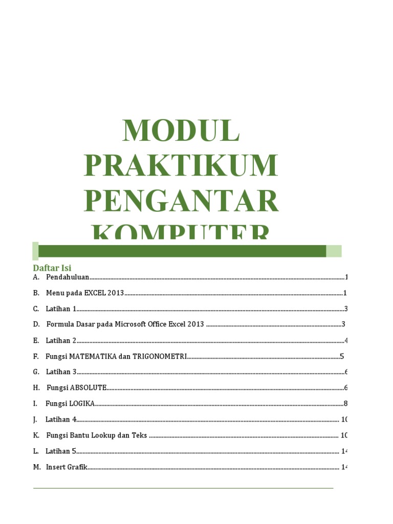 Panduan Praktikum Microsoft Excel 2013 | PDF | Metode & Bahan Ajar | Seni