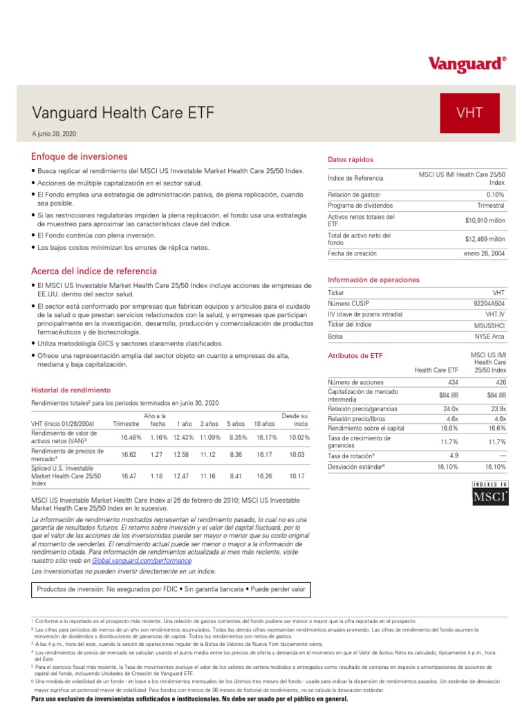 Vanguard Health Care ETF PDF Fondo de inversion Compartir (Finanzas)