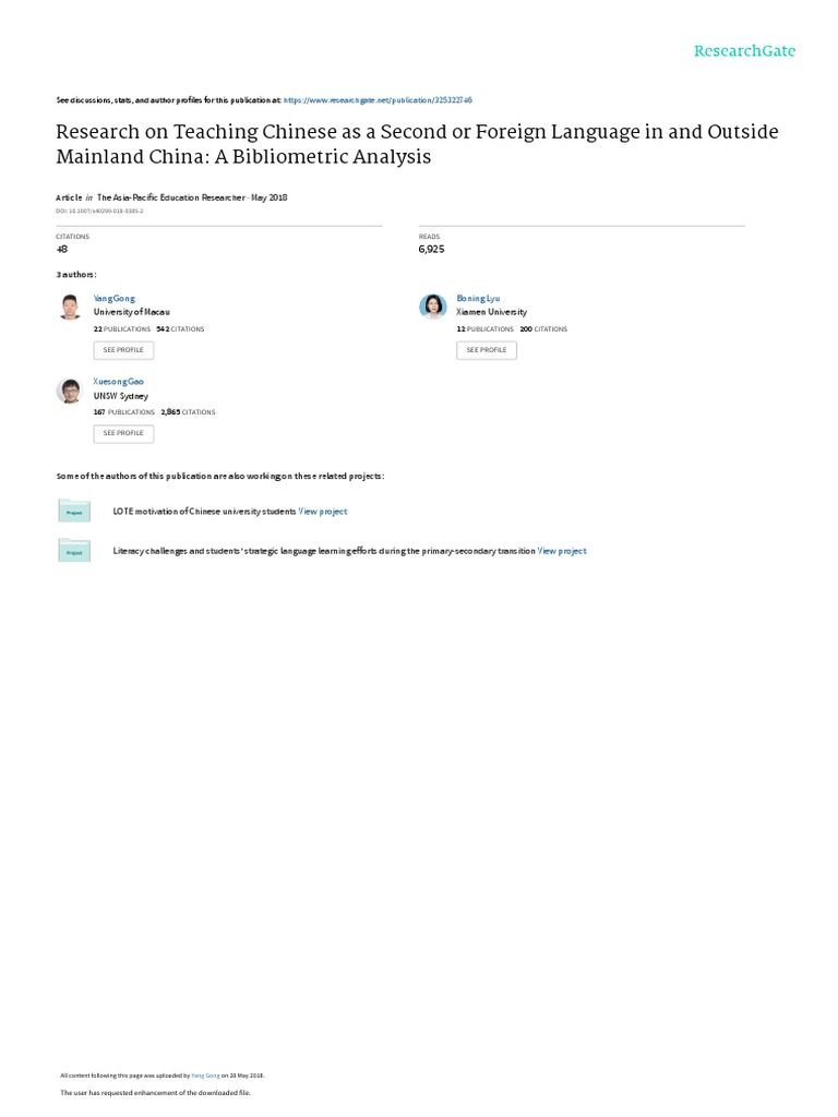 2017 MA Teaching Chinese As Second or Foreign Language | PDF