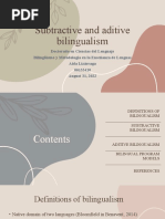 Subtractive and Aditive Bilingualism