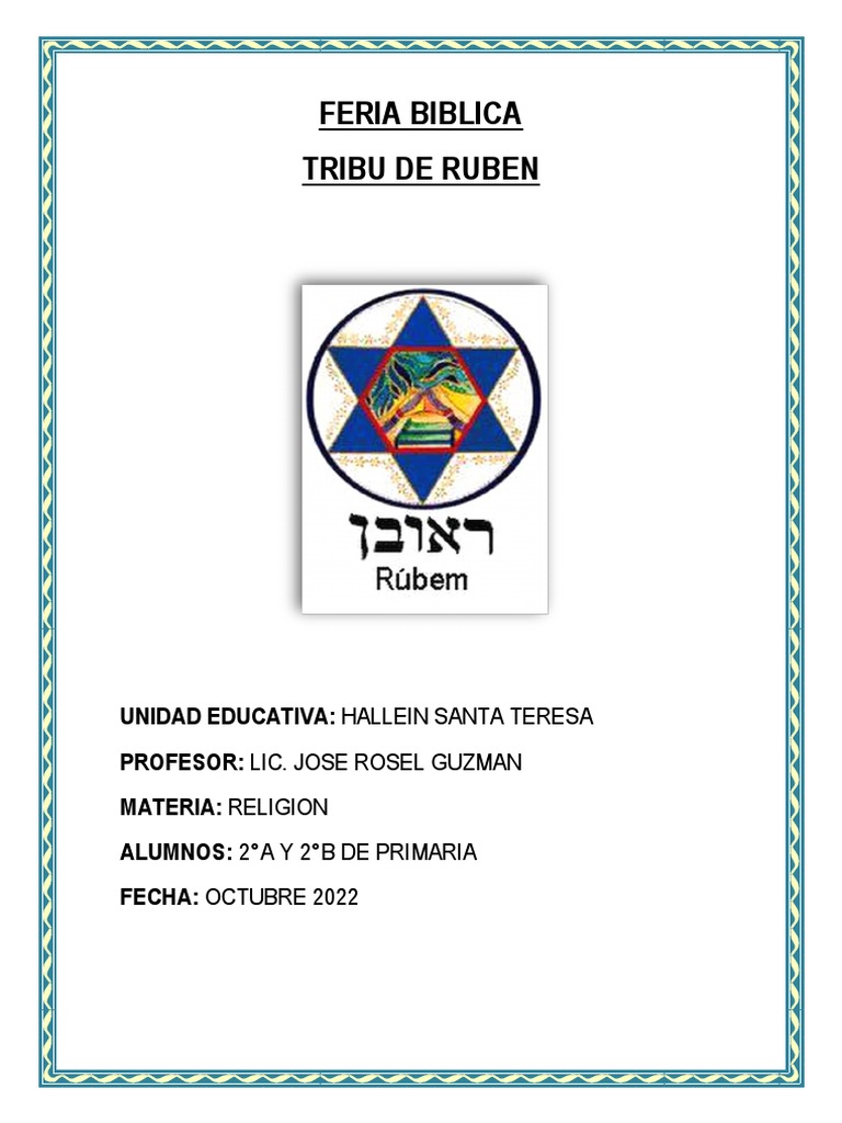 Informe Tribu Ruben PDF Jacob Pueblo bíblico
