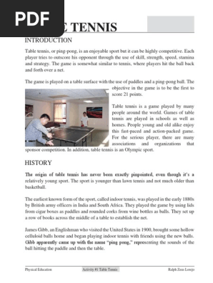 Table Tennis PE
