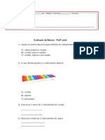 Avaliação de Música 1º ao 3º ano set 22