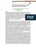 Effect of Remedial Reading Instruction On Word Recognition Problem For Inclusive Education in Nigeria