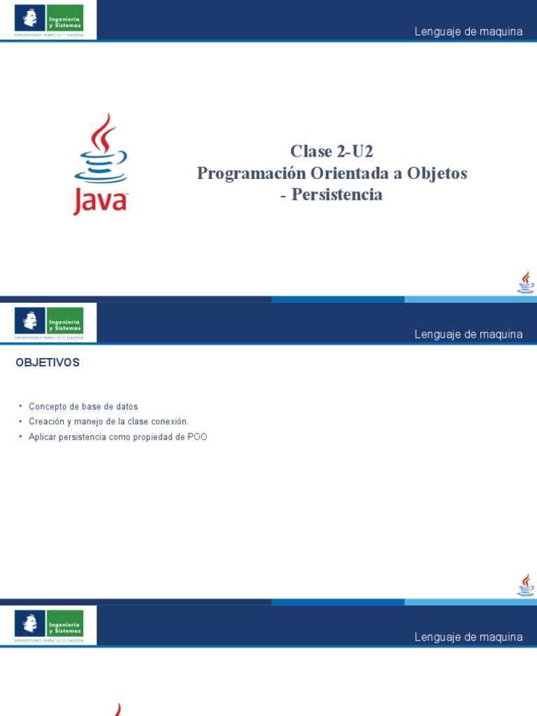 Clase 1-U2 POO - Persistencia 3 | PDF | Lenguaje de programación ...