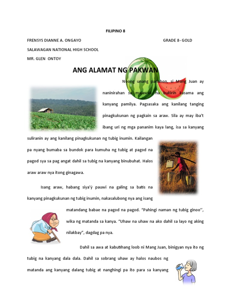 Ang Alamat NG Pakwan | PDF